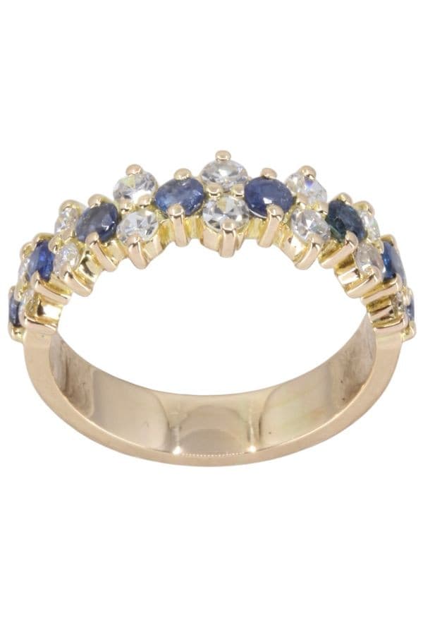 BAGUE  SAPHIRS ET DIAMANTS — vue 1