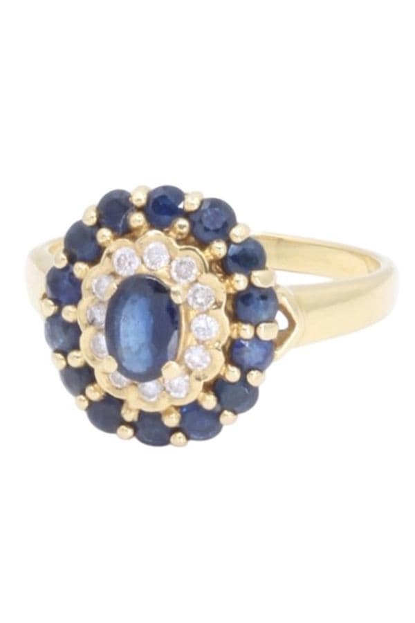 BAGUE MARGUERITE SAPHIRS ET DIAMANTS — vue 6