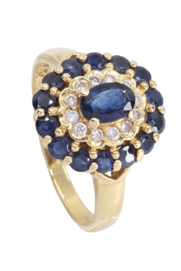 BAGUE MARGUERITE SAPHIRS ET DIAMANTS — vue 5