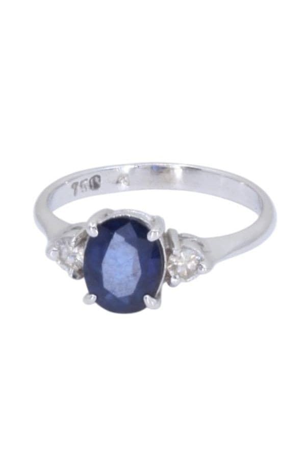 BAGUE SAPHIR ET DIAMANTS — vue 6