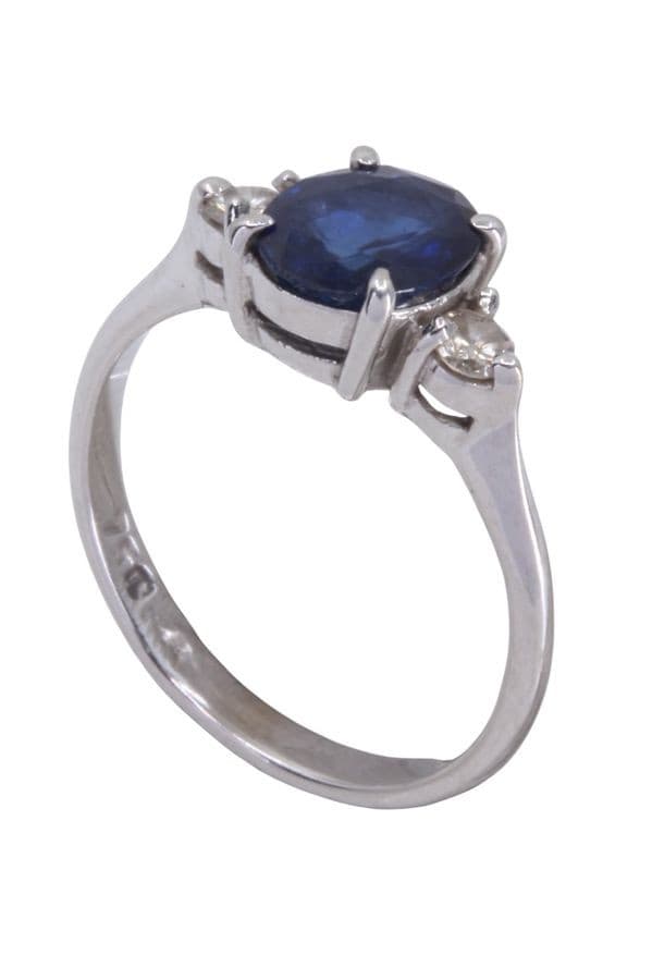 BAGUE SAPHIR ET DIAMANTS — vue 4