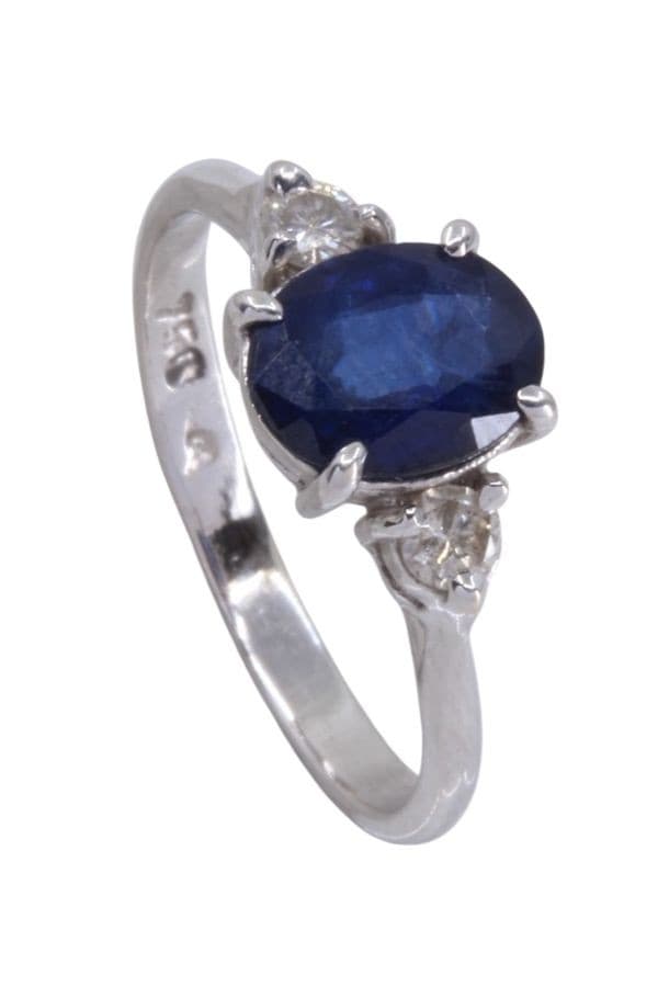 BAGUE SAPHIR ET DIAMANTS — vue 5