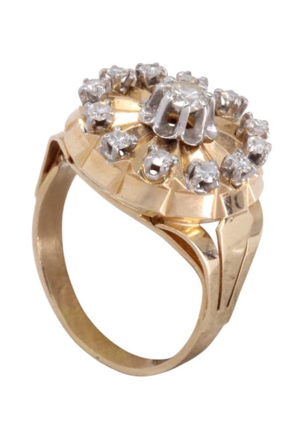 BAGUE FLEUR DIAMANTS ANNÉE 50 — vue 4