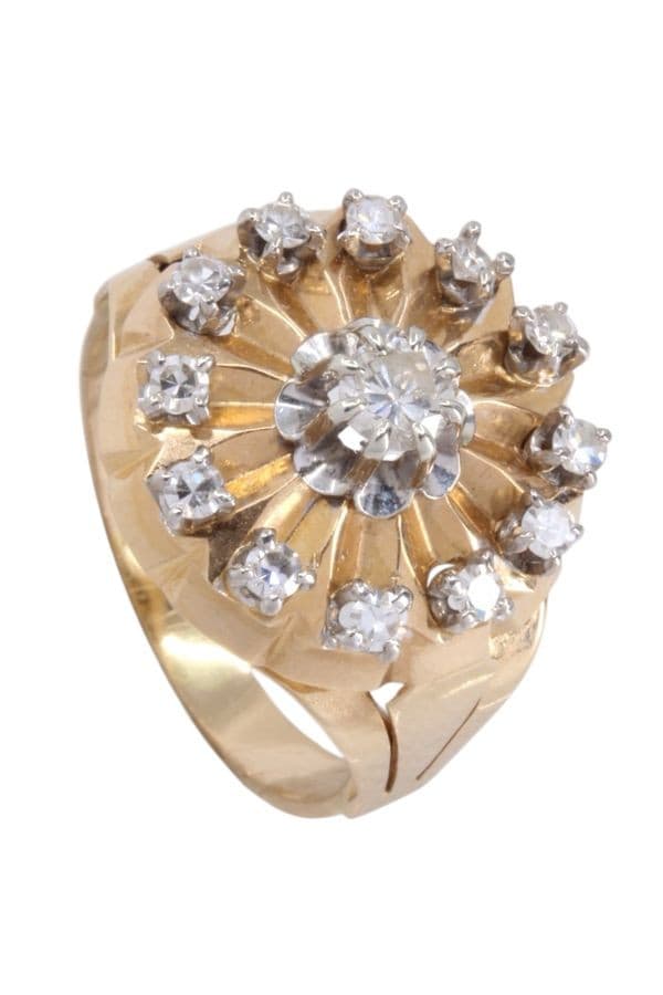 BAGUE FLEUR DIAMANTS ANNÉE 50 — vue 5