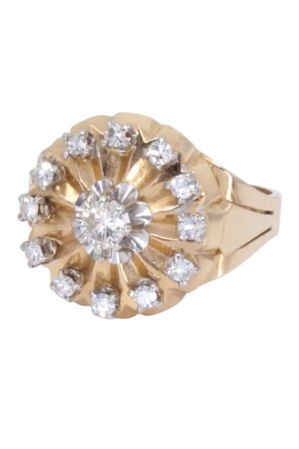 BAGUE FLEUR DIAMANTS ANNÉE 50 — vue 6
