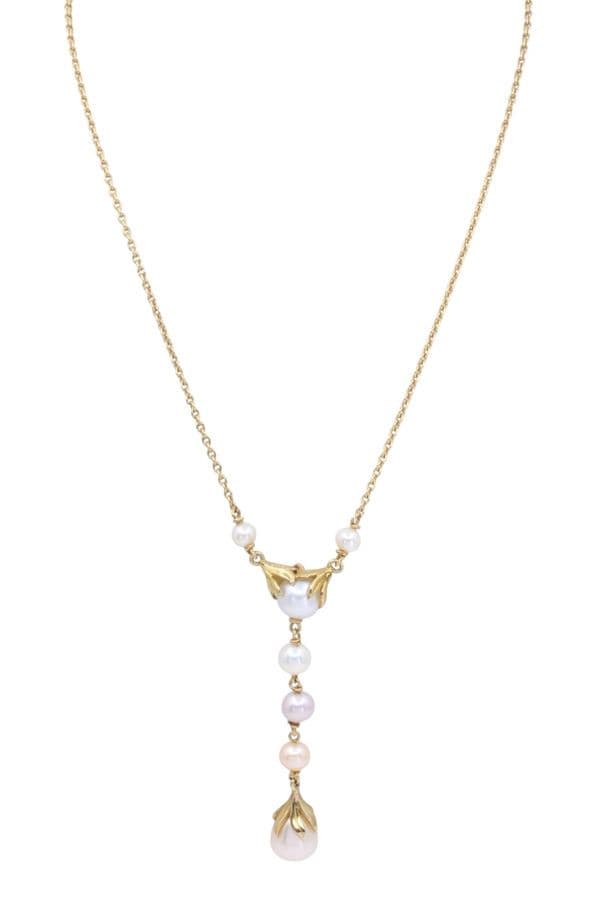 COLLIER CENTRE PERLES — vue 1