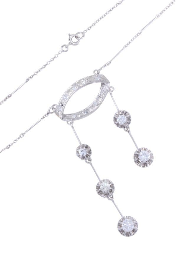 COLLIER NÉGLIGÉ DIAMANTS ANCIEN — vue 2