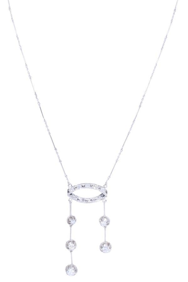 COLLIER NÉGLIGÉ DIAMANTS ANCIEN — vue 1