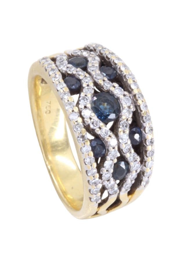 BAGUE SAPHIRS ET DIAMANTS — vue 5