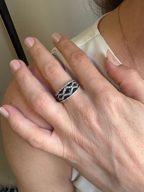 BAGUE SAPHIRS ET DIAMANTS — vue 2