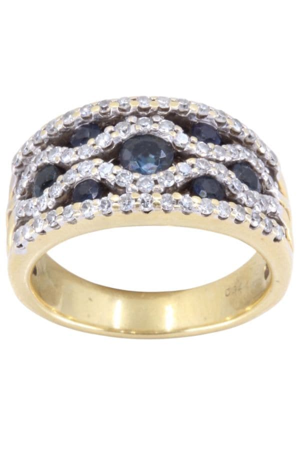 BAGUE SAPHIRS ET DIAMANTS