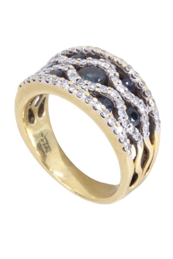BAGUE SAPHIRS ET DIAMANTS — vue 4