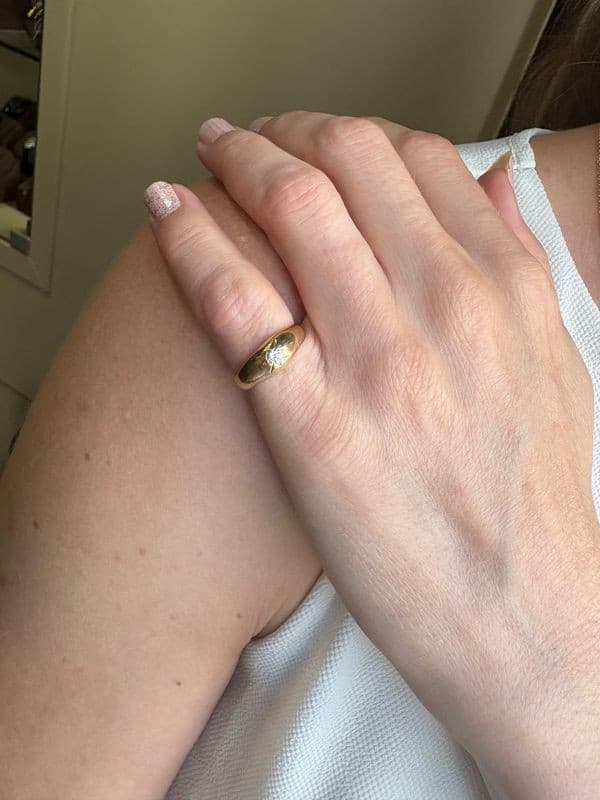 BAGUE JONC ANGLAIS DIAMANT — vue 2