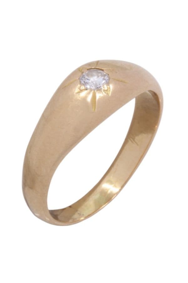 BAGUE JONC ANGLAIS DIAMANT — vue 3