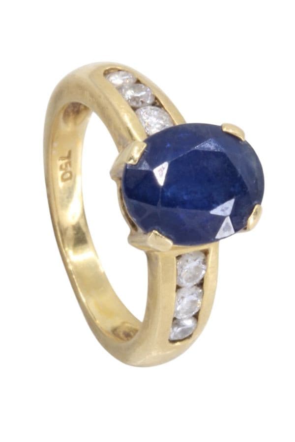BAGUE SAPHIR ET DIAMANTS — vue 4