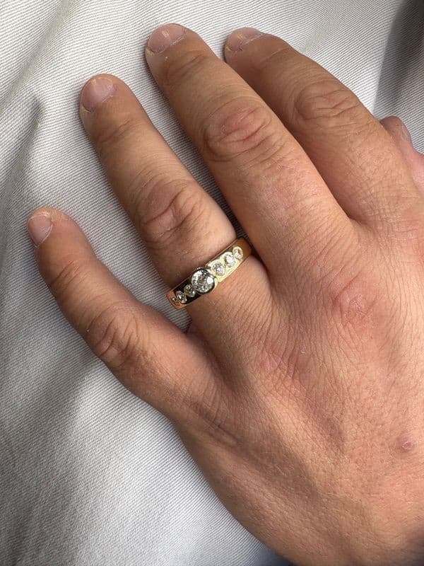 BAGUE JONC DIAMANTS — vue 2