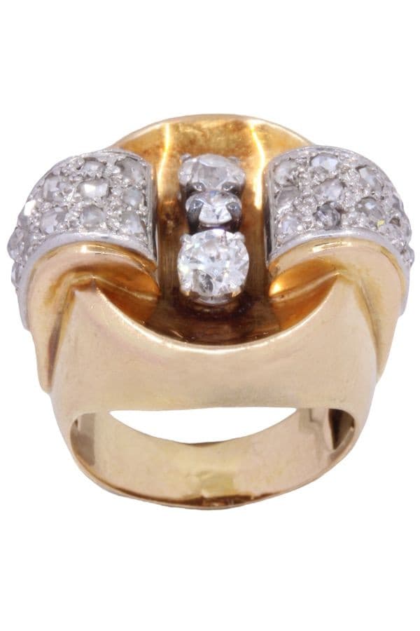 BAGUE TANK DIAMANTS — vue 1
