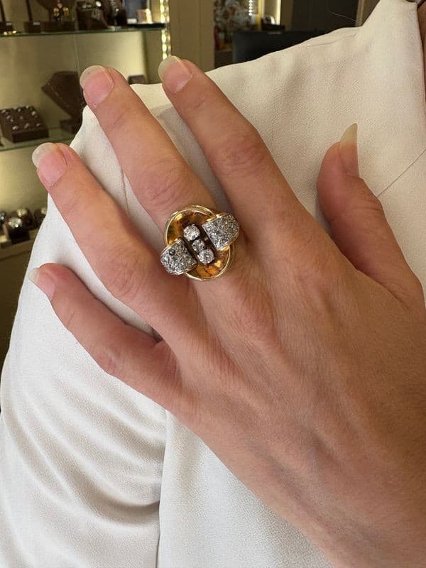 BAGUE TANK DIAMANTS — vue 2