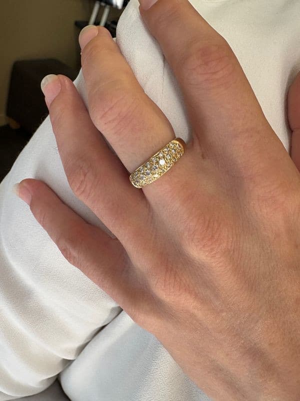 BAGUE JONC PAVÉE DIAMANTS — vue 2