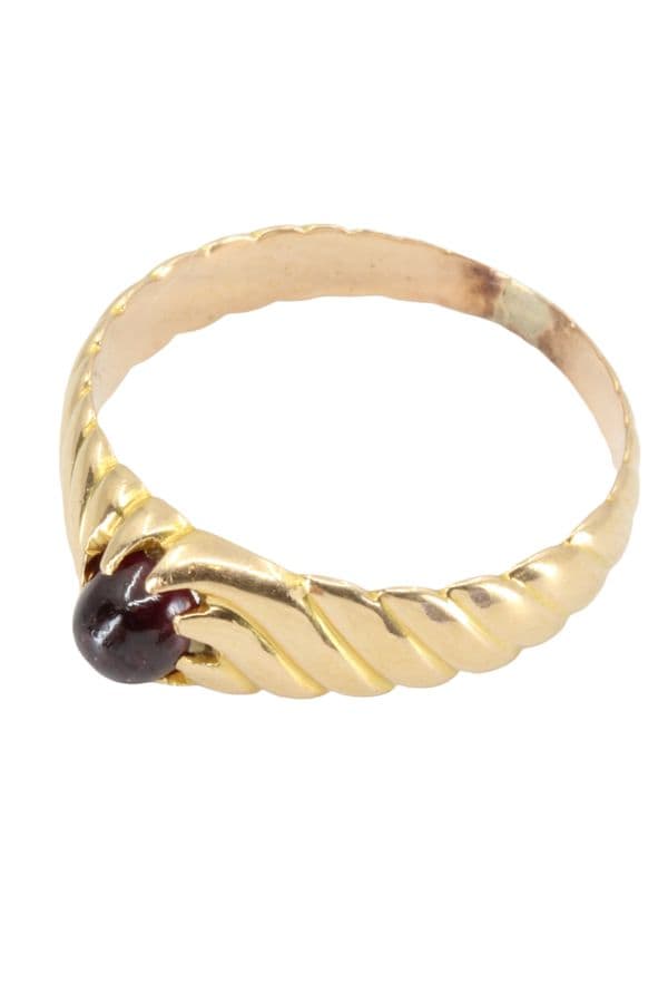 BAGUE JONC GRENAT MODERNE — vue 3