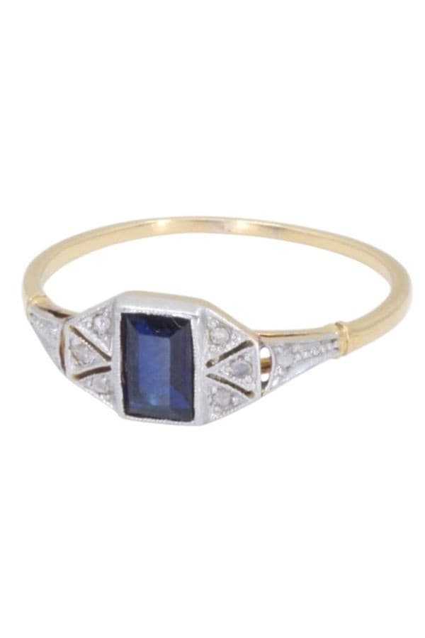 BAGUE ART-DÉCO SAPHIR — vue 6