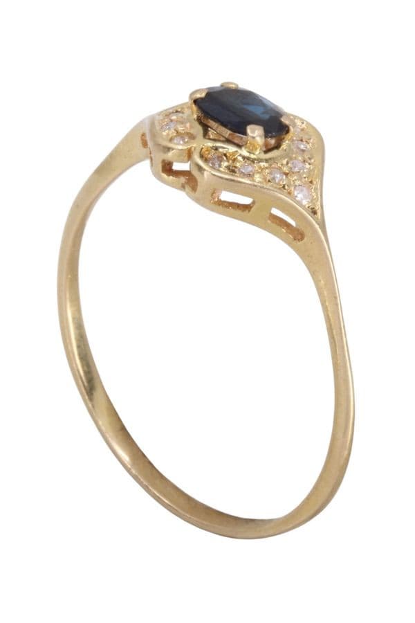 BAGUE SAPHIR ET DIAMANTS — vue 4
