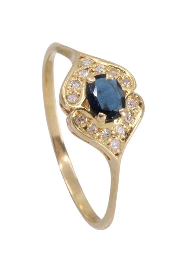 BAGUE SAPHIR ET DIAMANTS — vue 5