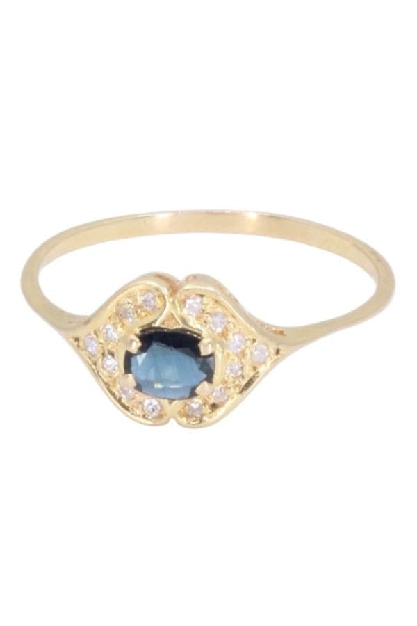 BAGUE SAPHIR ET DIAMANTS — vue 6