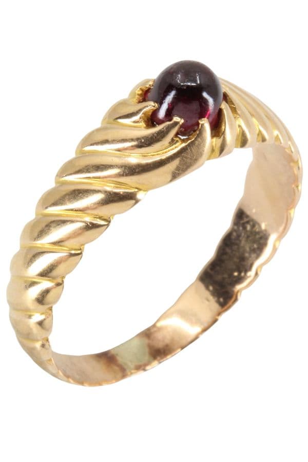 BAGUE JONC GRENAT MODERNE — vue 4