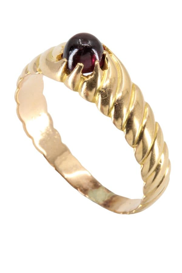 BAGUE JONC GRENAT MODERNE — vue 5