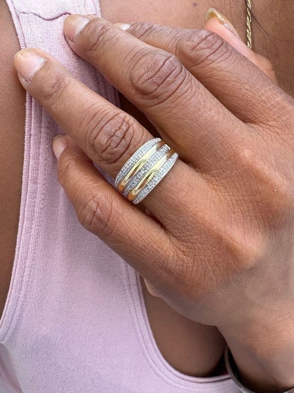 BAGUE MODERNE DIAMANTS — vue 2