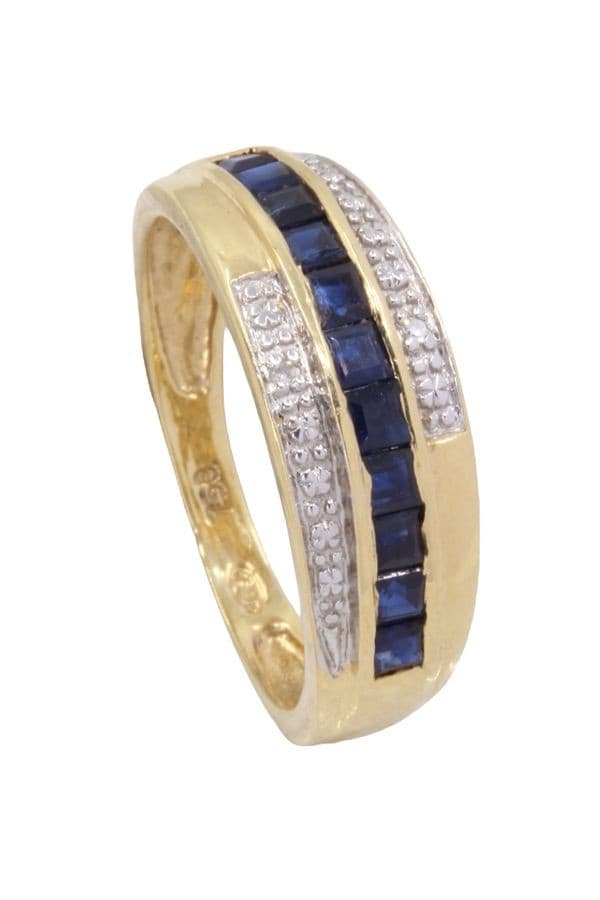 BAGUE MODERNE SAPHIRS ET DIAMANTS — vue 4