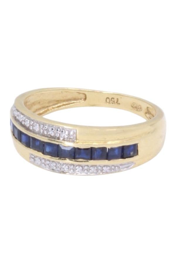 BAGUE MODERNE SAPHIRS ET DIAMANTS — vue 5