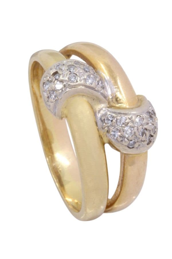 BAGUE 3 ORS DIAMANTS — vue 5