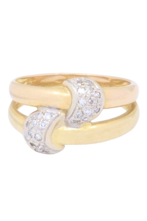 BAGUE 3 ORS DIAMANTS — vue 6