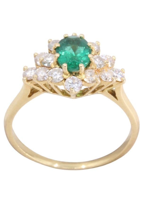 BAGUE ÉMERAUDE ET DIAMANTS — vue 1