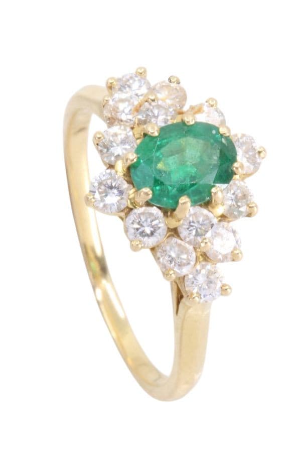 BAGUE ÉMERAUDE ET DIAMANTS — vue 5
