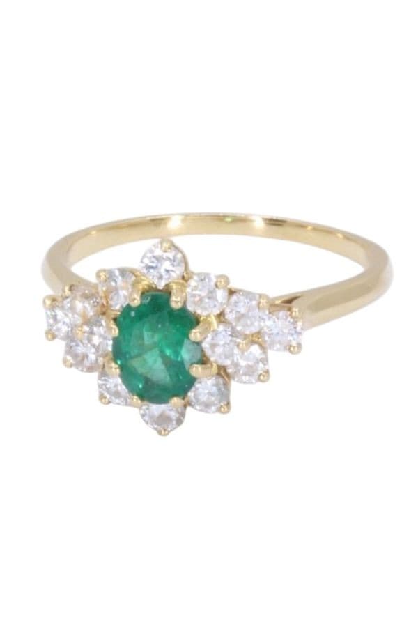 BAGUE ÉMERAUDE ET DIAMANTS — vue 6