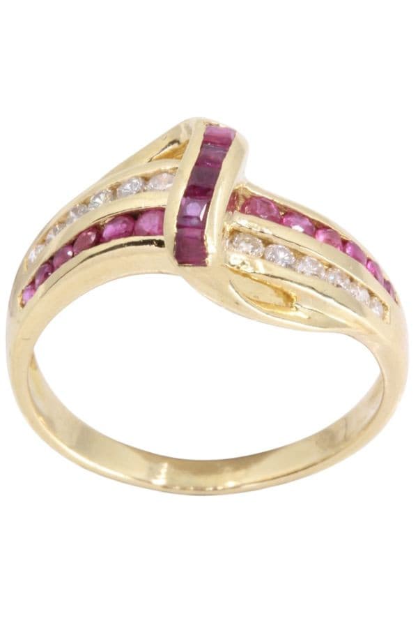 BAGUE RUBIS ET DIAMANTS — vue 1
