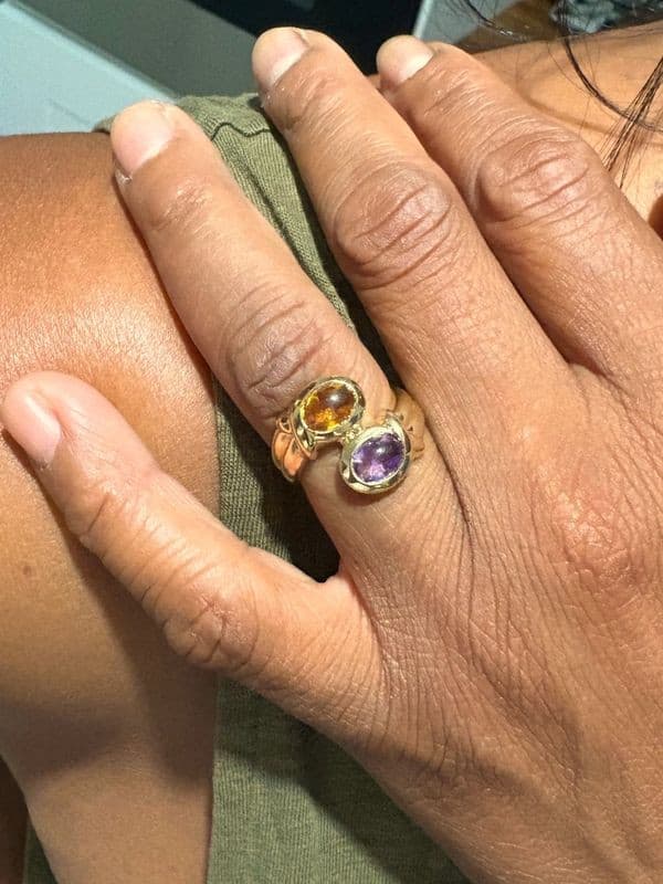 BAGUE TOI & MOI CITRINE ET AMETHYSTE — vue 2