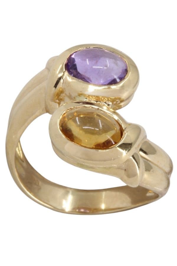 BAGUE TOI & MOI CITRINE ET AMETHYSTE — vue 1