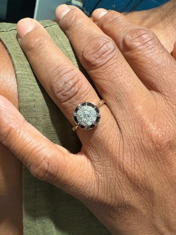 BAGUE EFFET SOLITAIRE DIAMANTS — vue 2