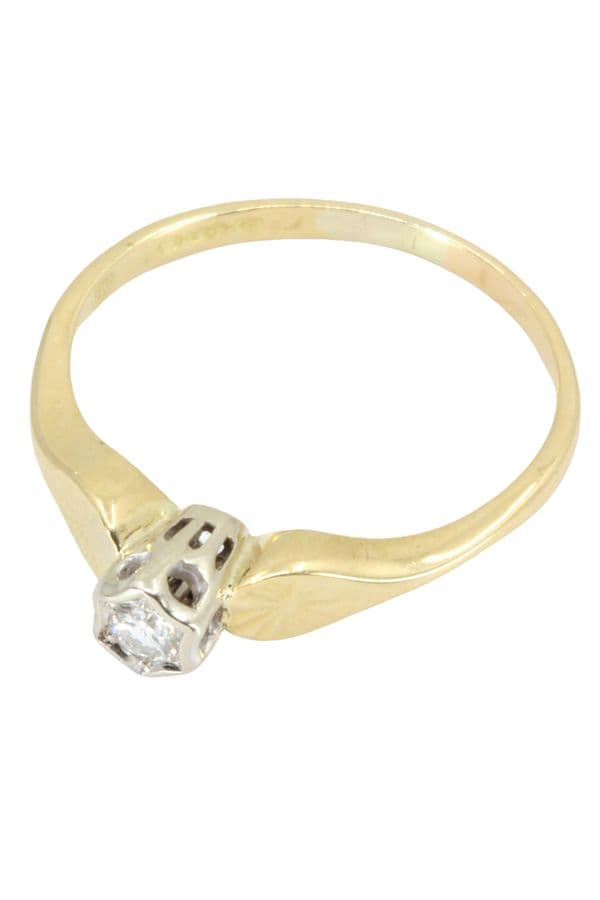 SOLITAIRE DIAMANT ANCIEN 0.05 CARAT — vue 3