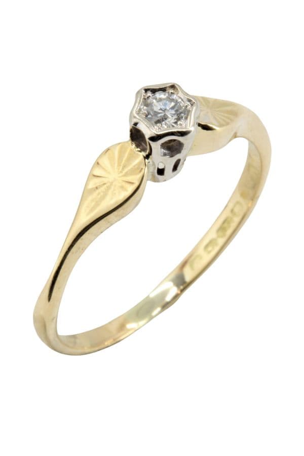 SOLITAIRE DIAMANT ANCIEN 0.05 CARAT — vue 4