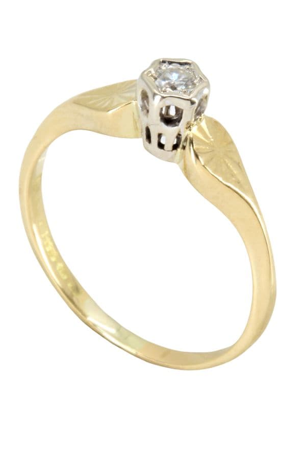 SOLITAIRE DIAMANT ANCIEN 0.05 CARAT — vue 5