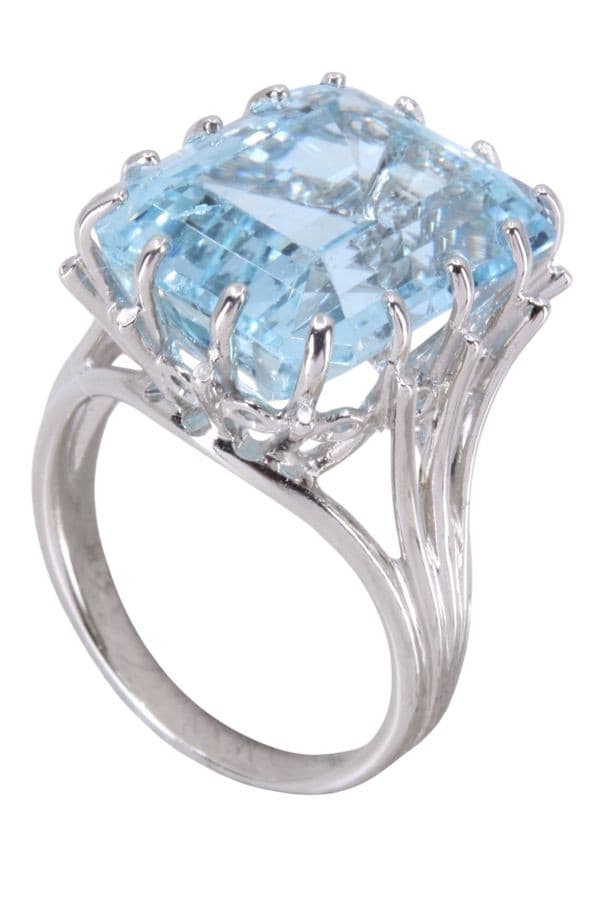 BAGUE AIGUE MARINE MODERNE — vue 4