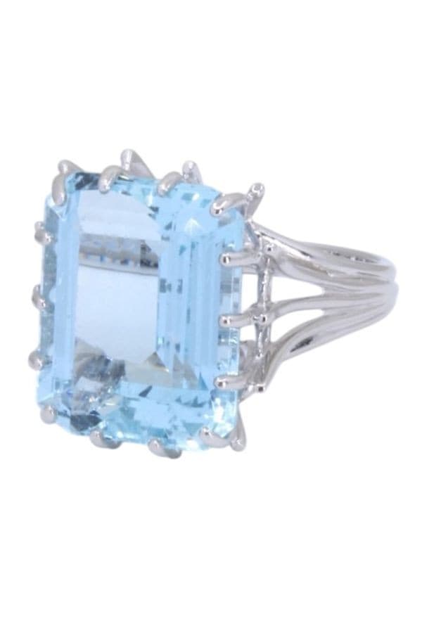 BAGUE AIGUE MARINE MODERNE — vue 5
