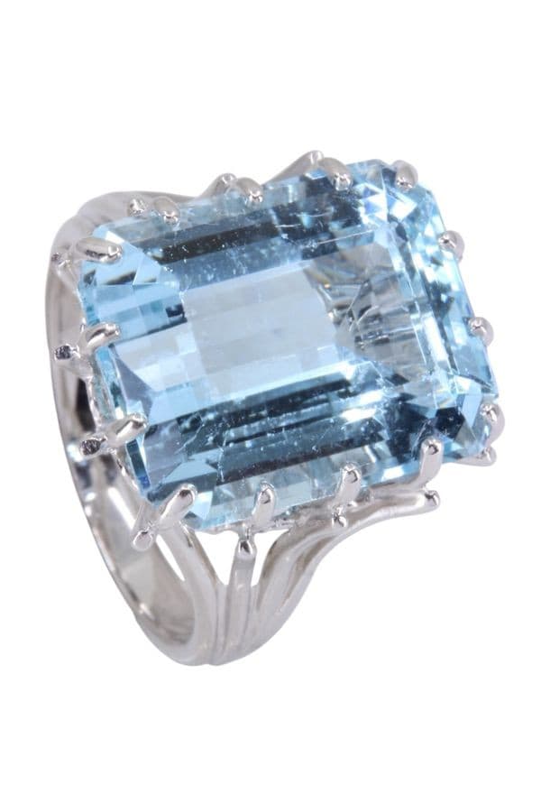 BAGUE AIGUE MARINE MODERNE — vue 6