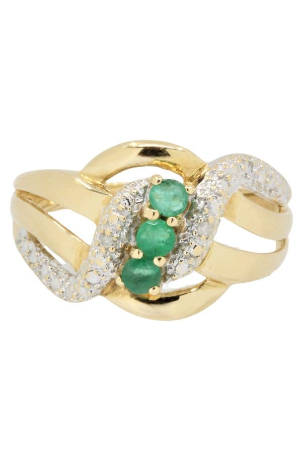 BAGUE ÉMERAUDES ET DIAMANTS — vue 3