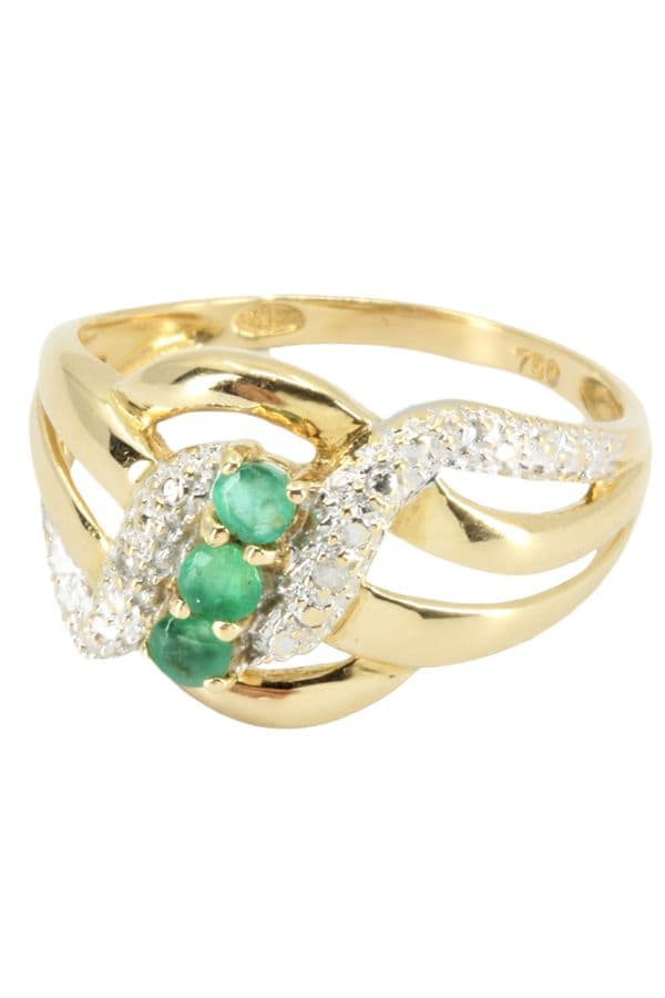 BAGUE ÉMERAUDES ET DIAMANTS — vue 4